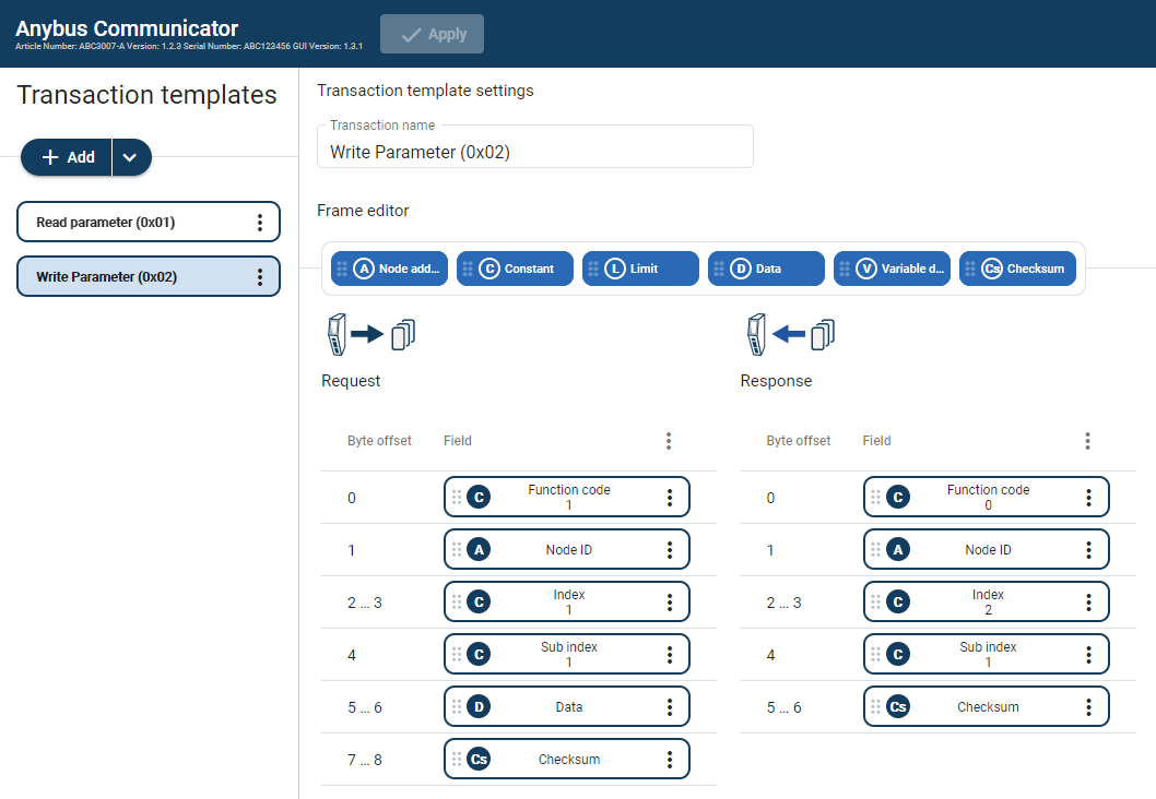 Write Parameter (0x02)