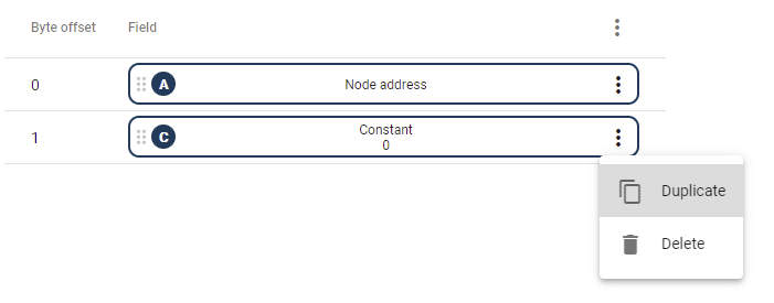 Duplicate frame fields