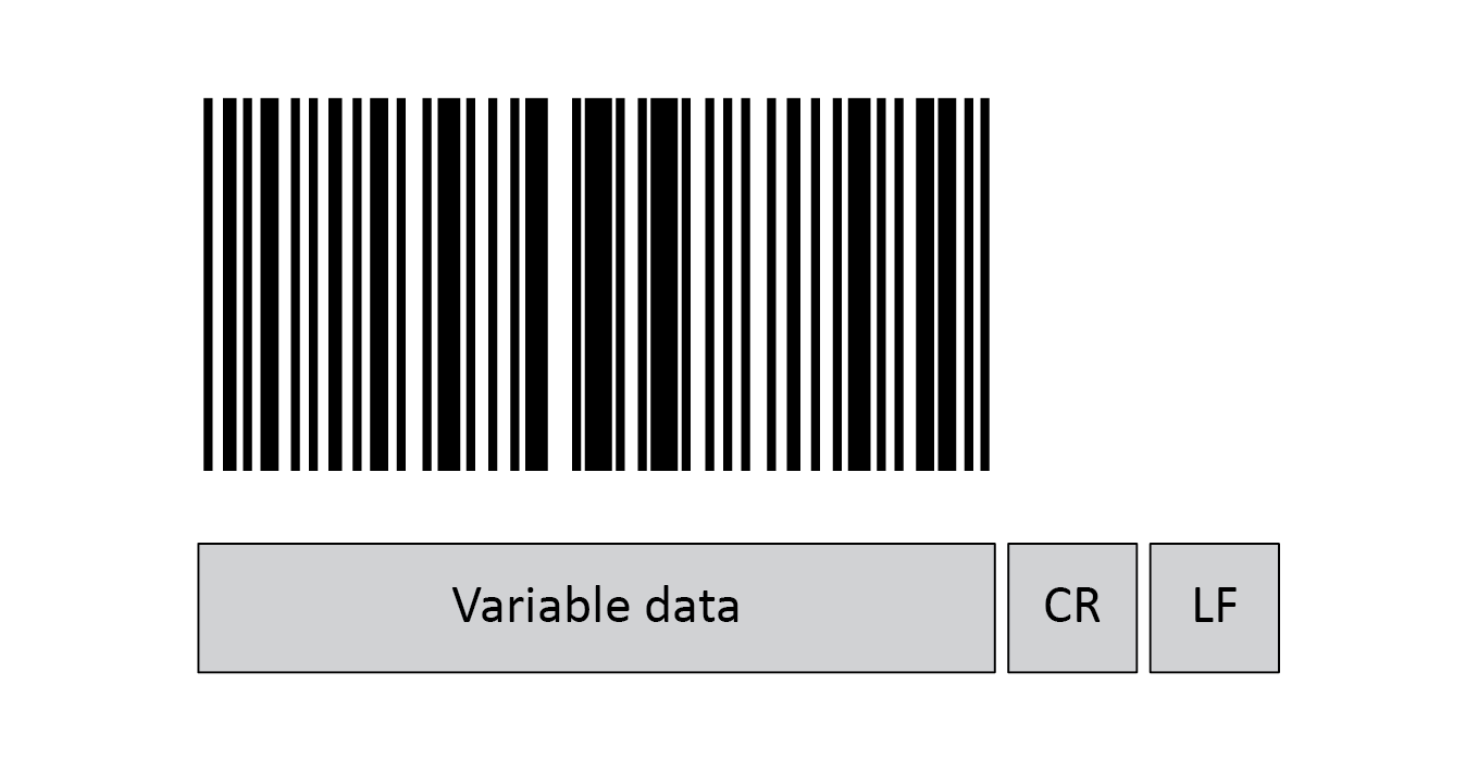 Barcode Variable data, CR and LF